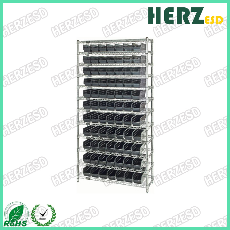 HZ-28102 Four Layers ESD Wire Shelf Trolley