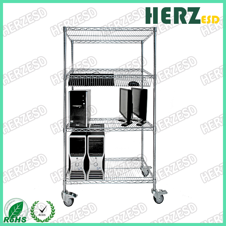 HZ-28104 Three Layers ESD Wire Shelf Reel Trolley