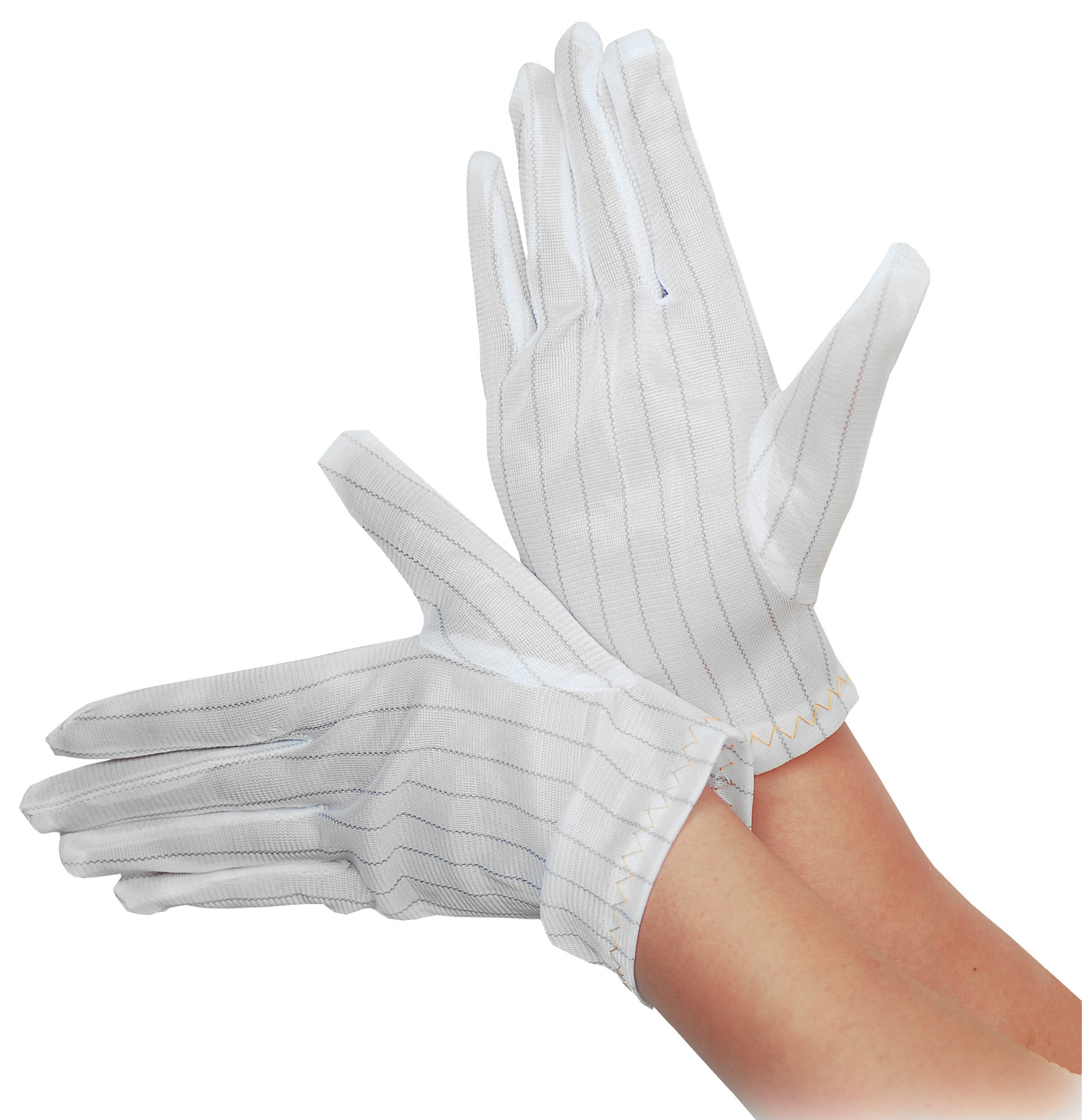HZ-4501 100% Polyester ESD Striped Gloves Antistatic Workline Safety Gloves