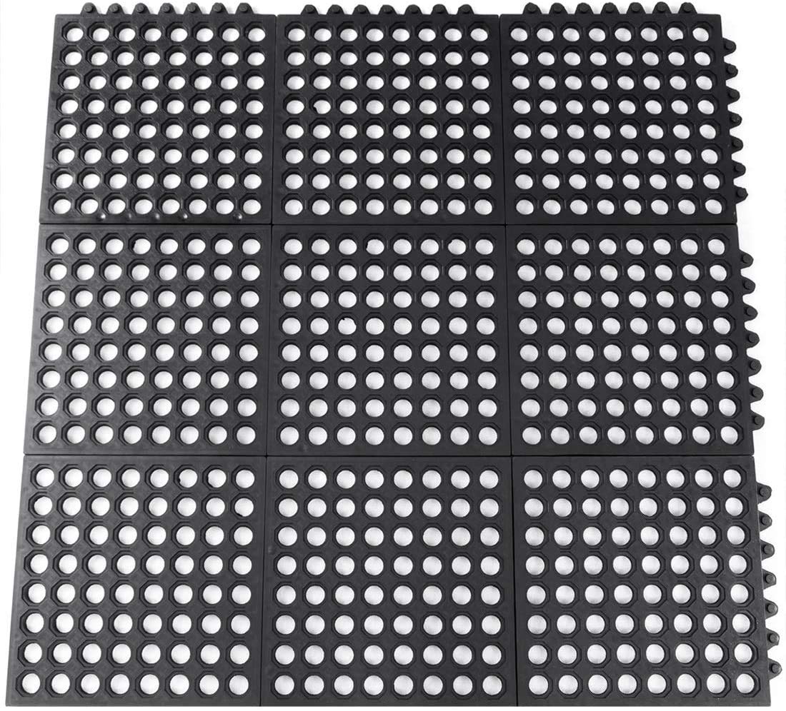 Interlocking Mats with Holes ESD Rubber Antifatigue Drainage Mats Antistatic Anti Fatigue Mat