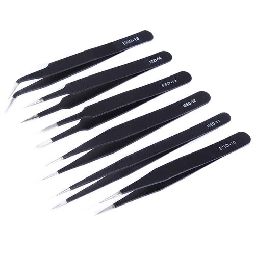 ESD Tweezers Precision Tweezers Premium Anti-Static Stainless Steel for Electronics Laboratory